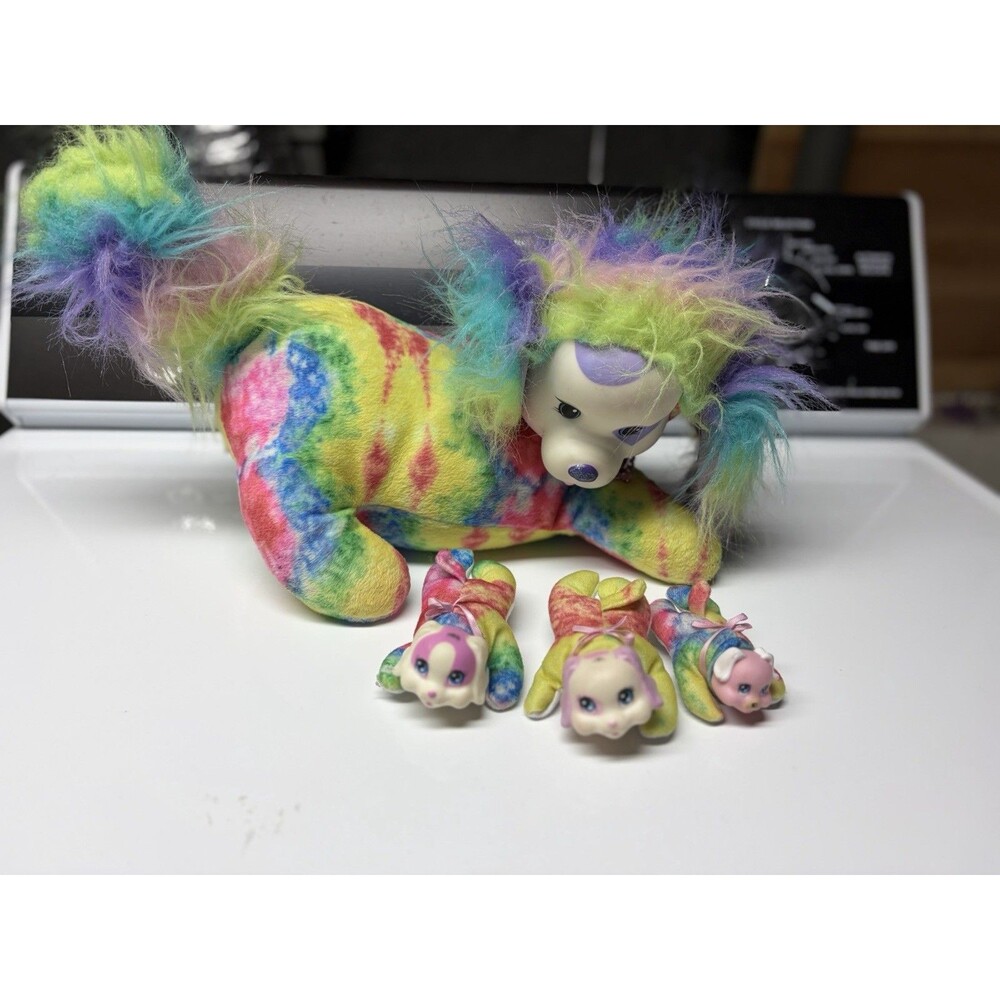 Puppy Surprise Tie Dye Plush With 3 Puppies 2015